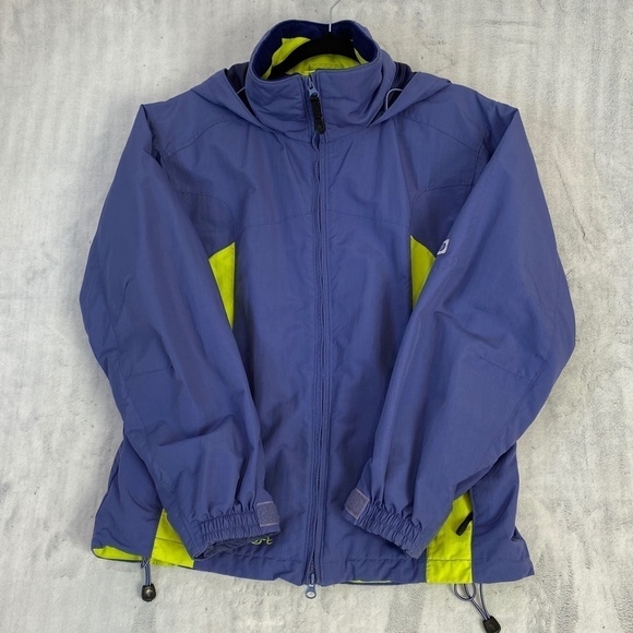 Columbia Convert Jacket Womens Med Purple Yellow Vintage Y2K Convertible Hooded - Picture 1 of 14